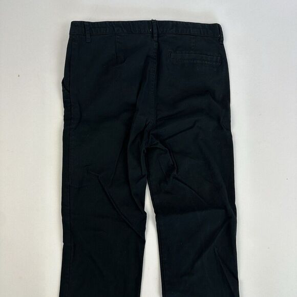 Old Navy Boys Straight Leg FLEX Black Chino Pants Size 12 Husky Cotton - Picture 10 of 11